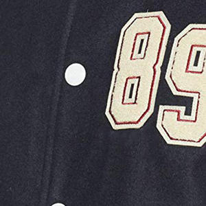 Vestes de baseball de qualité supérieure, corps en laine bleue, manches blanches, confortables, durables, personnalisées pour adultes - Product Image 6