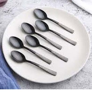 Couverts en acier inoxydable noirs et brillants Ensemble de couverts royaux impressionnants Style coréen Poignée géniale - Product Image 6