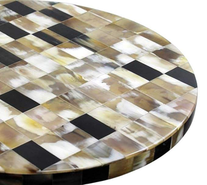 โต๊ะกาแฟฝังเขาควายสุดหรูพร้อมฐานไม้เนื้อแข็งสำหรับตกแต่งบ้านอย่างมีสไตล์ ผลิตด้วยมือโดยช่างฝีมือ - Product Image 5