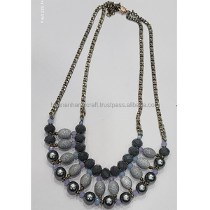 สร้อยคอลูกปัดเรซินพร้อมโซ่ชุบทองบางสไตล์อินเทรนด์สำหรับงานแต่งงานงานหมั้นของผู้หญิงของขวัญอินเดีย - Product Image 5