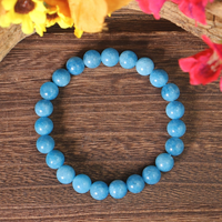 Pierre aigue-marine unisexe perlée pour bracelet, accessoire tendance spirituel en cristal de guérison naturelle pour hommes et femmes, bijoux de mode