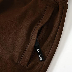 Short de jogging décontracté à la mode pour hommes, en molleton de coton avec décoration en dentelle, logo personnalisable et options vierges - Product Image 5