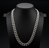 Cadena de Eslabones Cubanos Gruesos de Plata de Ley 925, Collar de Lujo para Hombre, Joyería de Moda, Regalo para Fiesta, 30g