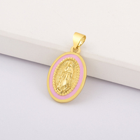 QIKU Jewelry Wholesale Copper18 k Plaqué Or Pendentif Religieux Charme pour Femme-Design Catholique Exquis
