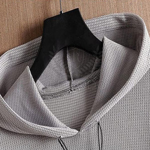 Ensemble court pour homme, style unique, hiver, à capuche, uni, respirant, grande taille, léger, taille élastique, poches latérales personnalisées - Product Image 5