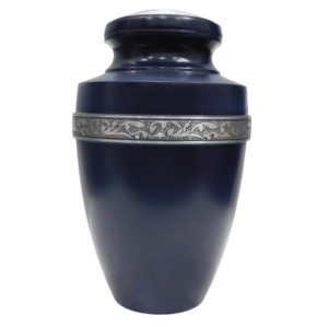 Urnas de cremación para adultos de aluminio clásico superior con urnas funerarias de metal con acabado de color púrpura y naranja para cenizas humanas. - Product Image 5
