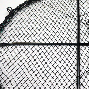 Red de pesca cangrejo olla trampa olla jaula bolsa tejida plegable cangrejo trampa pescado HDPE plegable gran oferta para pesca cuadrado negro fuerte 30cm - Product Image 6