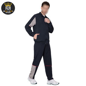 Entrenamiento Jogging Wear Cómodo Material de tacto suave Servicio OEM Ligero Rayas Hombres Mock Collar Chándales deportivos - Product Image 2