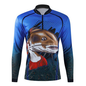 Ropa deportiva Ropa de pesca Quarter Zip Manga larga Pesca Polos 100% Poliéster Spandex Impresión por sublimación Ropa de pesca - Product Image 3