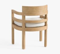Ensemble de table à manger ronde d'extérieur moderne en teck massif, chaises rembourrées durables, écologiques, pliables, rangement facile, 4 places, pour villa