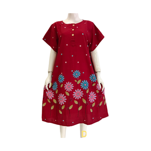 Beau motif floral femmes surdimensionné Daster robe à manches courtes maison salon porter des vêtements de nuit quotidiens à vendre - Product Image 2