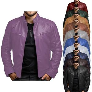 Chaqueta de piel de oveja de diseñador para hombre, chaqueta de piel sintética cálida de invierno a la moda con tela de lona de moda con personalidad - Product Image 5