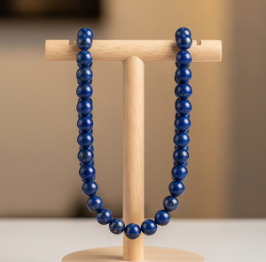 Haute qualité 18 pouces argent 925 collier pour femmes à la mode d'eau douce mode noué à la main conception naturelle Lapis Lazuli pierre perle - Product Image 5