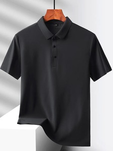 Tissu en nylon populaire sélectionné, vêtements d'été pour papa, T-shirt à manches courtes pour hommes d'âge moyen, séchage rapide en soie de glace d'été, milieu - Product Image 6