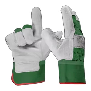 Gants de travail en cuir de vachette pleine fleur de style rigger canadien de haute qualité, pour la protection des mains en milieu industriel et de jardinage, avec doublure en coton - Product Image 5