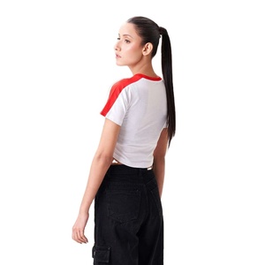 T-shirt court oversize pour femme, 200 GSM, coton premium, streetwear, décontracté, coupe ample, tee-shirt personnalisé, OEM, marque privée pour femmes - Product Image 4