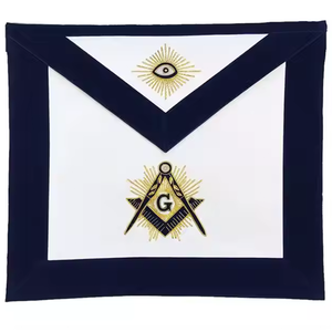 Bán Buôn Tay Thêu Masonic Regalia Tạp Dề Thạc Sĩ <span class=keywords><strong>Mason</strong></span> Màu Xanh Lodge Tạp Dề Với Quảng Trường & La Bàn G, Hải Quân Nhung Vàng - Product Image 6