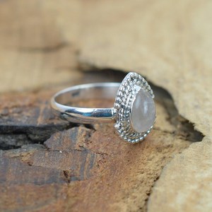 Rose Quartz Sterling Silver Ring Dainty Gemstone Jewelry Handmade Elegant Unique Gift For Women - Product Image 2