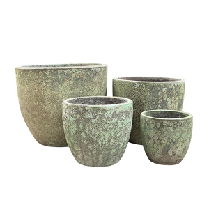 Urne de jardin en céramique émaillée faite à la main, résistante au gel, ton classique, écologique, durable, avec trou de drainage, pour l'extérieur, la maison - Product Image 1