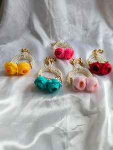 100 Uds pulsera ajustable de flores de peonía Sangeet Haldi Mehndi Ganey Ganaas Mehndi Mayoon, regalos Sangeet, regalos nikah, favores dholki - Product Image 5