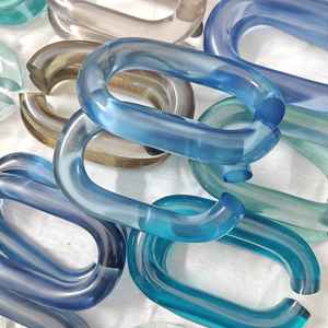 Cadena de Resina Gruesa Multicolor Mate y Pulida, Piezas de Cadena Acrílica para Decoración de Paredes, Cadena de Eslabones, Todos los Colores Disponibles - Product Image 4