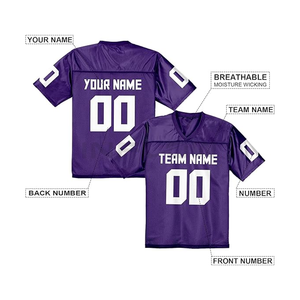 Camiseta de fútbol americano de talla grande personalizada reciclable, malla transpirable con impresión Digital, ropa de fútbol Premium - Product Image 6