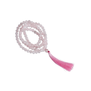 Meilleur Prix Qualité Exceptionnelle Semi-Précieuse 8mm Rose Doux Couleur 108 Perles de Prière Quartz Rose Pierre Précieuse Mala Disponible en Vrac - Product Image 1