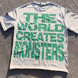 เสื้อยืดพิมพ์ลายดีทีจีขนาดใหญ่สำหรับผู้ชายเสื้อยืดคอกลมแขนสั้นผ้าคอตตอนพิมพ์ลายบ็อกซี่ - Product Image 4