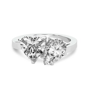 Anillo Romántico Corazón de Pera Toi Et Moi con Diamante Cultivado en Laboratorio de 1.00 Ct Tw, Oro Sólido de 14K, Color FG, Claridad VS, Dúo de 2 Diamantes en Contraste - Product Image 1