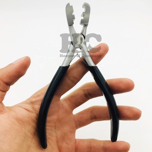 Pince à extensions capillaires en acier inoxydable, outil d'ouverture et de retrait pour micro-anneaux et nano-anneaux, outil de coiffage pour boucles capillaires, avec logo - Product Image 2