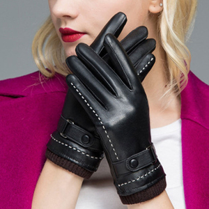 2025 nuevos guantes de moda de cuero cálidos de invierno de Color único/nuevo diseño precio de fábrica guantes de moda de cuero impresos con logotipo personalizado - Product Image 4