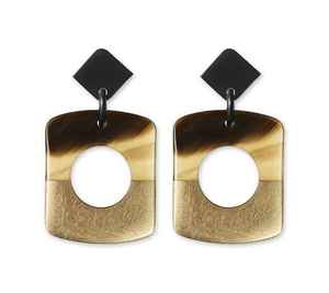 Pendientes de gota Vintage modernos de Falak World Export, cuerno de búfalo hecho a mano con acentos dorados, joyería de moda para fiestas y regalos - Product Image 3