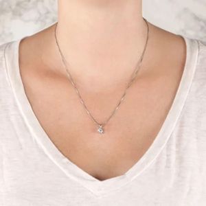 Collier en argent sterling plaqué or avec diamant de laboratoire taille coussin pour femme, fabriqué aux États-Unis par RITZIN - Product Image 2