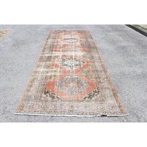 พรมขนาด 4.8x12.2 ฟุต, พรมวินเทจตุรกี, พรมขนสัตว์ลายทางสีแดงน้ำเงิน - Product Image 1
