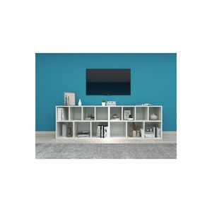 Twin Modern <b>White</b> 7-<b>Shelf</b> Multi-Purpose Living Room Space-Saving Disassembled Design Bookshelf - Product Image 4