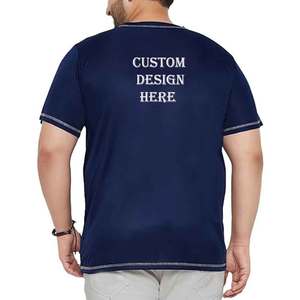 Elegante Camiseta de algodón azul o cuello contraste costura con logotipo personalizado bordado Premio al por mayor - Product Image 5