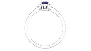 Anello di Fidanzamento Classico da Donna in Argento Sterling 925 con Tanzanite Naturale e Topazio Bianco a Forma di Goccia d'Acqua, Gioielleria Fine - Product Image 5