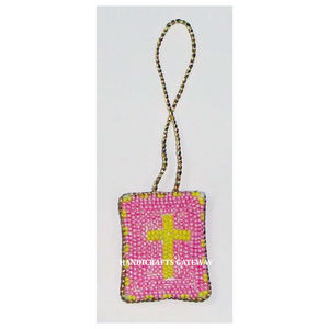 Adornos Navideños Colgantes con Forma de Bolso, Hechos a Mano en India, con Bordado Dorado Zari y Trabajo de Cuentas, para Decoración - Product Image 1