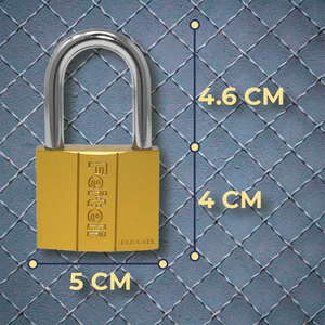 Lucchetto in Ferro con Chiave, Gancio Lungo 50 mm e Cilindro in Ottone - Product Image 3