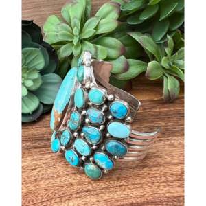 Betta Lee Multi Stone Turquoise <b>Sterling</b> <b>Silver</b> <b>Cuff</b> <b>Bracelet</b> - Product Image 3
