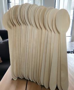 Vajilla desechable CUCHARA DE MADERA NATURAL para comidas 160mm de longitud Ecológico para pastel para fiesta - Product Image 5