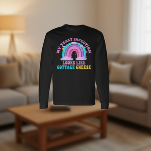 Mi Infección por Hongos Parece Queso Cottage, Camiseta de Manga Larga, Camiseta Divertida con Humor para Adultos - Product Image 3