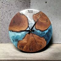 Jam dinding ekstra besar jam dinding Resin epoksi kayu kerajinan tangan kualitas tinggi buatan tangan berkualitas tinggi Jam dinding Resin kayu