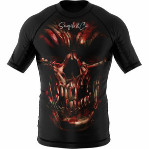 Upf 50 protección solar poliéster spandex buceo hombre natación MMA logo rashguard - Product Image 6