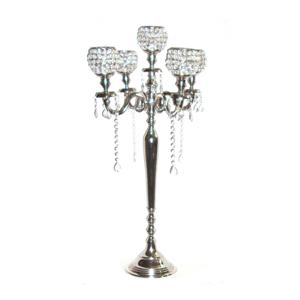 LuxuryRose Gold Candelabra With <b>Glass</b> Votive Luxury Wholesale Gold Plated Metal Handmade Candelabra With Crystal Beaded <b>Vase</b> - Product Image 6