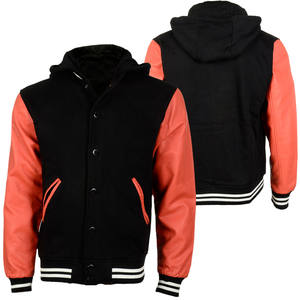 เสื้อแจ็คเก็ตเบสบอลแบบ Varsity ผ้าวูลสีเหลืองปะติดปะต่อพร้อมโลโก้สั่งทำ แขนหนังคุณภาพสูง OEM เสื้อแจ็คเก็ต Letterman เสื้อแจ็คเก็ต Varsity สำหรับผู้ชาย - Product Image 4