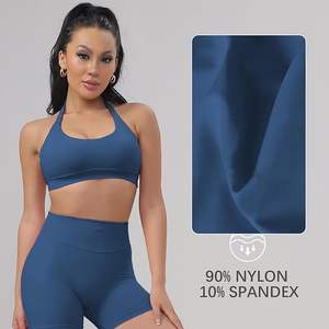 Sujetador deportivo para mujer con relleno extraíble Ropa interior Athletic Crop Tops Halter Yoga Running Fitness - Product Image 4