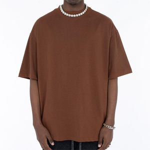 เสื้อยืดบ็อกซี่ถักสำหรับผู้ชายผ้าโพลีเอสเตอร์100% ลำลองสีทึบเป็นมิตรกับสิ่งแวดล้อมโลโก้ด้านหน้าปรับแต่งได้ - Product Image 6