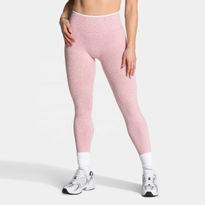 Leggings de yoga taille haute pour femmes, imprimé léopard, longueur intégrale, respirants, en spandex et polyester, taille élastique, sans coutures - Product Image 4
