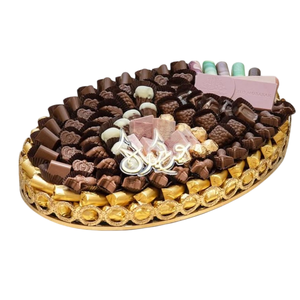 Bandeja metálica para chocolate de gran calidad, bandeja para servir chocolate chapada en oro admirable con asa para decoración del hogar y suministros de Hotel - Product Image 5